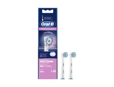 Oral-B Sensitive Clean Ανταλλακτικές Κεφαλές με Λεπτές Ίνες για Ευαίσθητα Ούλα, 2τμχ