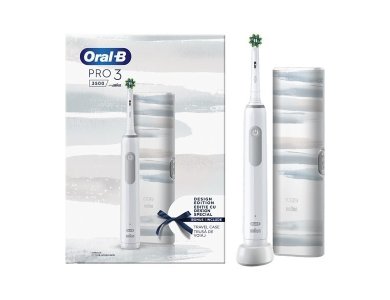 Oral-B Pro 3 3500 Design Edition Ηλεκτρική Οδοντόβουρτσα Λευκή με Θήκη Ταξιδίου, 1τμχ
