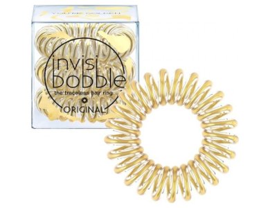 Invisibobble Original Time To Shine Gold, Λαστιχάκι Μαλλιών Χρυσό, 3τμχ