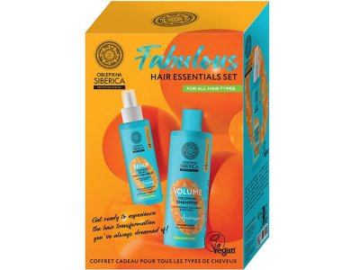 Natura Siberica Oblepikha Fabulous Hair Essentials Set με Repair 20-in-1 Multi-Use Serum Ορός Μαλλιών για Αναδόμηση, 200ml & Volume Shampoo Σαμπουάν Μαλλιών για Όγκο, 400ml, 1σετ
