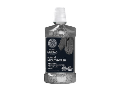 Natura Siberica Natural Mouthwash Bamboo Charcoal Whitening & Enamel Protection Στοματικό Διάλυμα για Λεύκανση, 520ml