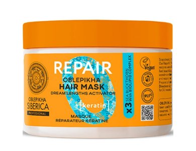 Natura Siberica Oblepikha Repair Keratin Hair Mask, Μάσκα Μαλλιών για Αναδόμηση, 300ml