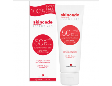 Skincode Sun protection face lotion spf 50 - Απαλό αντηλιακό spf50 για πρόσωπο  100 ml