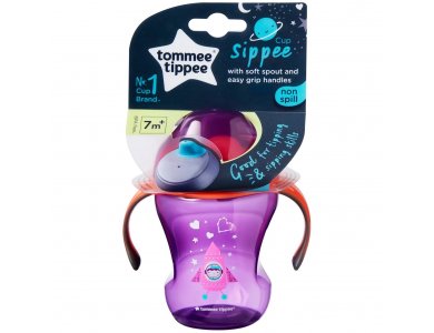 Tommee Tippee Εκπαιδευτικό Κύπελλο με Μαλακό Στόμιο & Λαβές για Κορίτσι Explora Wean Sippee Cup Girl 7+ Μηνών, 230ml