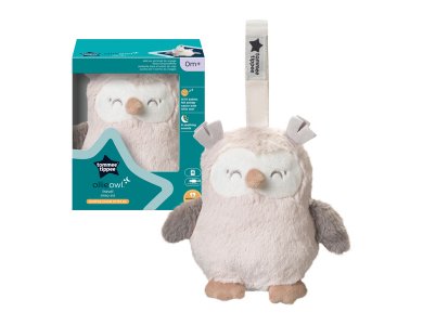 Tommee Tippee Deluxe Ollie Owl Baby Sleep with Soothing Sounds & Night Light, Συσκευή με Λευκούς ήχους Travel Size, 1pc