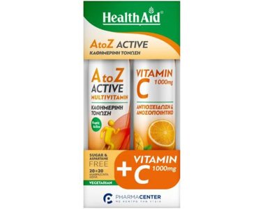 Health Aid Promo Pack A to Z Active, 20tabs & Vitamin C 1000mg, 20tabs
