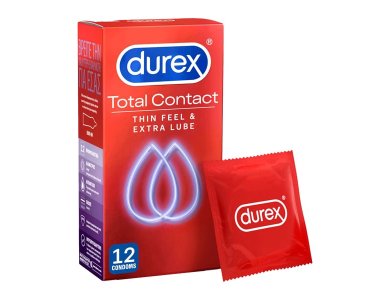 Durex Total Contact, Προφυλακτικά Εξαιρετικά Λεπτά, 12τμχ