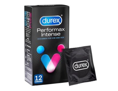 Durex Perfomax Intense Προφυλακτικά Με Κουκκίδες, Ραβδώσεις και Επιβραδυντικό Τζελ, 12τμχ