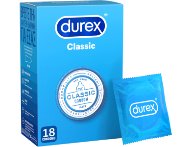 Durex Classic, Προφυλακτικά Ευκολοφόρετα με Ήπια Λίπανση, 18τμχ