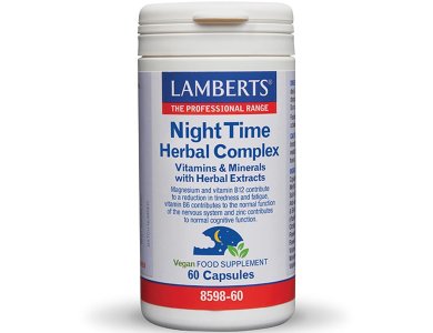 Lamberts Night Time Herbal Complex Vitamins & Minerals with Herbal Extracts, Συμπλήρωμα Διατροφής για την Βελτίωση του Ύπνου, 60veg.caps
