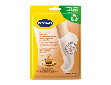 Scholl PediMask Μάσκα Ποδιών για Ενυδάτωση & Αναγέννηση Δέρματος με Μέλι Manuka, 1ζευγος