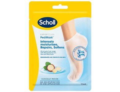 Dr. Scholl's PediMask Nourish, Μάσκα Βαθιάς Ενυδάτωσης για Ξηρά & Σκασμένα Πόδια, 1ζεύγος