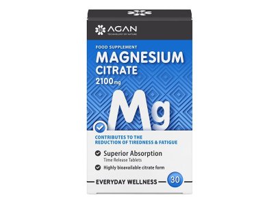 Agan Magnesium Citrate, Κιτρικό Μαγνήσιο 2100mg, 30tabs