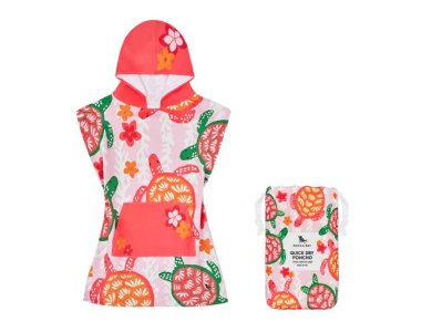 Dock & Bay Παιδικό πόντσο Quickdry Coastal Turtley Tropical , Microfiber, για 3-5 ετών
