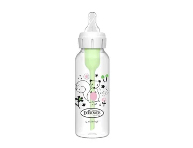 Dr. Brown's Natural Flow Options+ Anti-Colic Πλαστικό Μπιμπερό Σκιουράκι με Στενό Λαιμό 0m+, 250ml