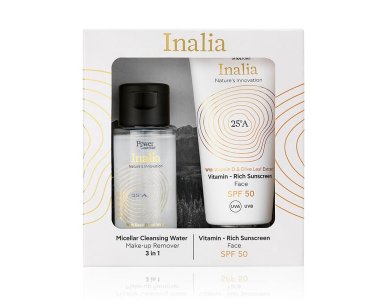 Power Health Inalia Vitamin-Rich Sunscreen Cream Face SPF 50, 50ml & ΔΩΡΟ Micellar Cleansing Water, 50ml