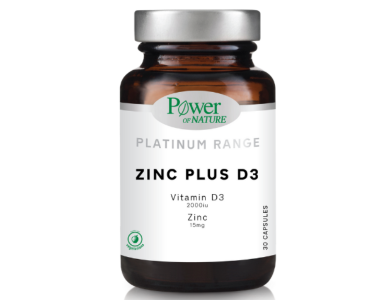 Power Health Platinum Range, Zinc Plus D3 15mg 2000iu, Συμπληρώματα Διατροφής Ψευδάργυρος, 30tabs