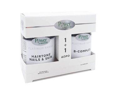 Power Health Set Platinum Range Hairtone Συμπλήρωμα Διατροφής για Μαλλιά, Δέρμα & Νύχια, 30tabs & Δώρο Platinum Range Vitamin B-Complex, 20tabs