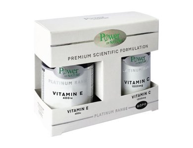 Power Health Set Platinum Range Vitamin Ε 400iu, 30caps & Δώρο Vitamin C 1000mg, 20caps