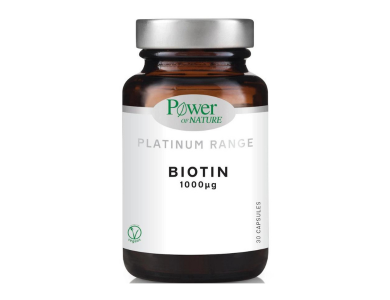 Power of Nature Platinum Range Biotin, Συμπλήρωμα Διατροφής με Βιοτίνη 1000μg, 30caps