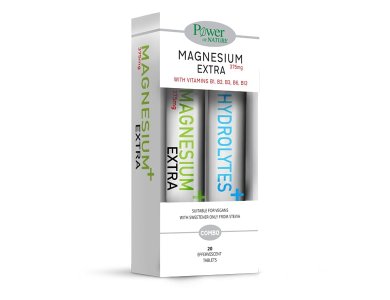 Power of Nature Magnesium Plus Extra 375mg 20eff.tabs & Hydrolytes Plus, 20eff.tabs, 1σετ