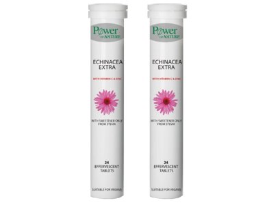 Power of Nature Promo Echinacea Extra 100mg with Vitamic C & Zinc, 2x20eff.tabs, 1σετ