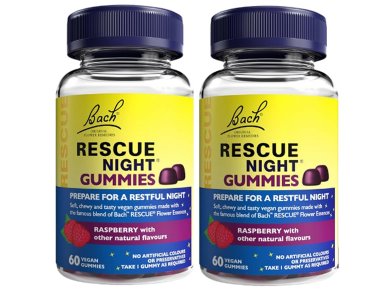 Power Health Promo (1+1 Δώρο) Bach Rescue Night Gummies με Γεύση Raspberry, 2x60veg.gummies