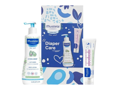 Mustela Promo Diaper Care με Hydra Bebe Body Lotion Ενυδατικό Γαλάκτωμα Σώματος, 300ml & Vitamin Barrier Cream Κρέμα Αλλαγής Πάνας, 100ml, 1σετ