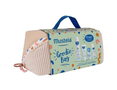 Mustela Goodie Bag με Bebe Gentle Cleansing Gel Απαλό Αφροντούς για Σώμα & Μαλλιά, 200ml, Musti Eau De Senteur Άρωμα, 50ml, Hydra Bebe Facial Cream Κρέμα Ενυδάτωσης Προσώπου, 40ml & Δώρο Hydra Bebe Body Lotion Ενυδατική Σώματος, 50ml & Νεσεσέρ, 1τεμ, 1σετ