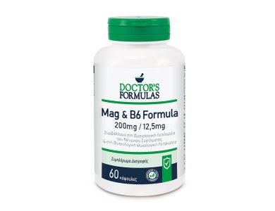Doctor's Formulas Mag & B6 Formula, Συμπλήρωμα για Φυσιολογική Λειτουργία του Νευρικού Συστήματος 60caps