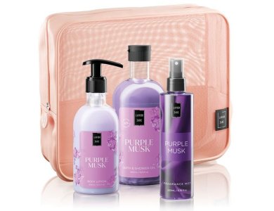 Lavish Care Purple Musk Body Care Bag Gift Set Περιποίησης Σώματος με Purple Musk Shower Gel Αφρόλουτρο, 500ml, Body Lotion Κρέμα Σώματος, 300ml, Purple Musk Mist, 200ml & Δώρο Νεσεσέρ, 1σετ