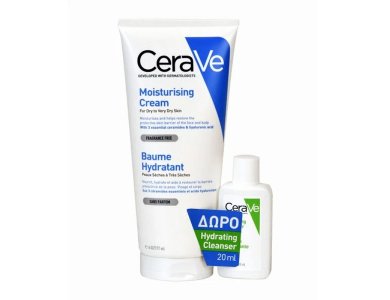 CeraVe Promo Moisturising Cream Ενυδατική Κρέμα Προσώπου & Σώματος, 177ml & Δώρο Hydrating Cleanser Ενυδατικό Καθαριστικό Προσώπου & Σώματος, 20ml, 1σετ
