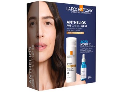 La Roche Posay Promo Anthelios Age Correct Αντηλιακή Κρέμα ενάντια της Φωτογήρανσης SPF50, 50ml & Δώρο Hyalu B5 Αντιρυτιδικός Ορός Προσώπου, 10ml, 1σετ