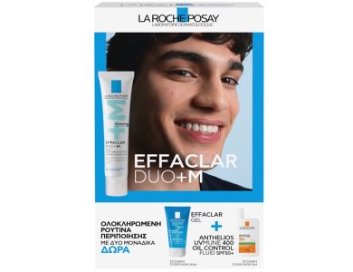 La Roche Posay Promo με Effaclar Duo+M Επανορθωτική Κρέμα κατά των Ατελειών, 40ml & Δώρο Effaclar Gel Τζελ Καθαρισμού, 50ml & Anthelios UVMUNE 400 Oil Control Fluid Αντηλιακό Προσώπου για Λιπαρές Επιδερμίδες SPF50+, 3ml, 1σετ
