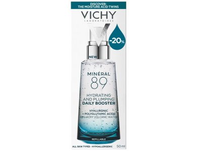 Vichy (Promo -20%) Mineral 89 Hyaluronic Acid Face Moisturizer Ενυδατικό Booster Προσώπου για Καθημερινή Χρήση, 50ml
