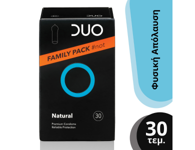 Duo Natural Family Pack, Προφυλακτικά Κανονικά & Διαχρονικά για Φυσική Απόλαυση Οικογενειακή Συσκευασία, 30τμχ