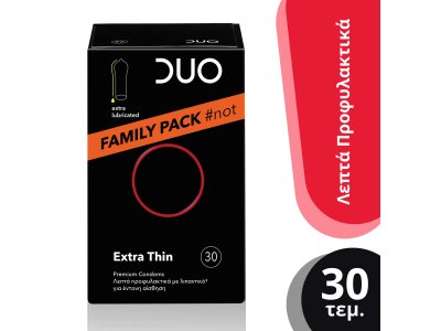 Duo Extra Thin Family Pack, Οικογενειακή Συσκευασία πολύ λεπτά Προφυλακτικά, 30 τμχ