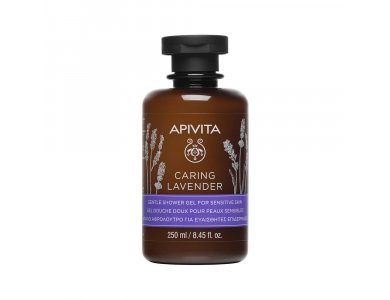 Apivita Caring Lavender, Αφρόλουτρο με βιολογική ελληνική λεβάντα για ευαίσθητες επιδερμίδες, 250ml