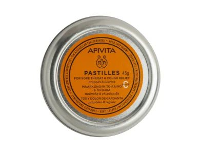 Apivita Pastilles Παστίλιες με Πρόπολη & Γλυκόριζα για τον Πονόλαιμο & τον Βήχα, 45g
