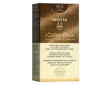 Apivita My Color Elixir Νο 10.3 Βαφή Μαλλιών Κατάξανθο Χρυσό με Έλαια Άργκαν, Αβοκάντο & Ελιάς, 1τεμ