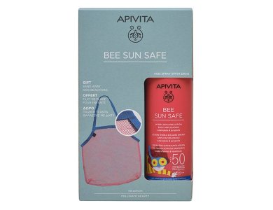 Apivita Bee Sun Safe Promo Παιδικό Πακέτο Προσφοράς με Hydra Sun Kids Lotion SPF50, Ενυδατική Αντιηλιακή Λοσιόν για Παιδιά, 200ml & Δώρο Παιδική Τσάντα Θαλάσσης με Δίχτυ
