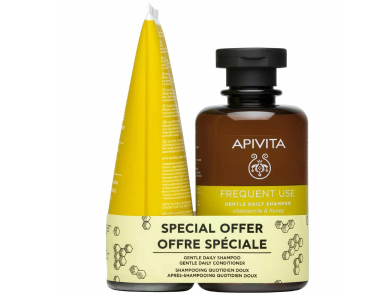 Apivita Promo Frequent Use Απαλό Σαμπουάν Καθημερινής Χρήσης με Χαμομήλι & Μέλι, 250ml & Απαλή Κρέμα Μαλλιών, 150ml, 1σετ