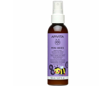 Apivita Mini Bees Gentle Kids Detangling Spray Παιδικό Σπρέι για Εύκολο Ξεμπέρδεμα Μαλλιών με Μύρτιλλο & Μέλι, 150ml