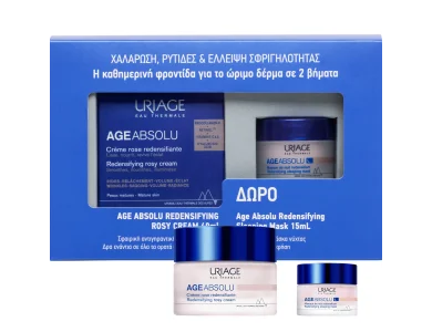 Uriage Promo Age Absolu Redensifying Rosy Cream Αντιγηραντική Κρέμα Ημέρας, 40ml & Δώρο Age Absolu Redensifying Sleeping Mask Αντιγηραντική Μάσκα Νυκτός, 15ml, 1σετ