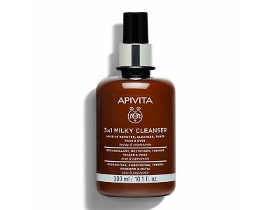 Apivita 3in1 Milky Cleanser, Γαλάκτωμα Καθαρισμού 3 σε 1 με Χαμομήλι & Μέλι για Πρόσωπο & Μάτια, 300ml
