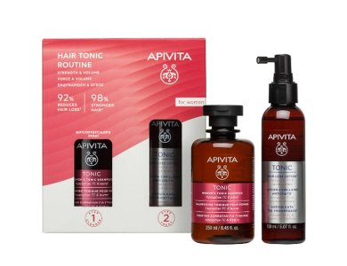 Apivita Promo Women's Hair Tonic Routine Strength & Volume Tonic Shampoo, 250ml & Tonic Hair Loss Lotion, 150ml, 1σετ