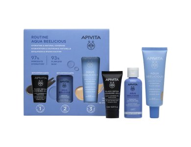 Apivita Promo Αqua Beelicious Ενυδάτωση & Φυσική Κάλυψη με Αqua Beelicious Ενυδατική Κρέμα με Χρώμα Ελαφριάς Υφής SPF 30 & Δώρο Αqua Beelicious Ενυδατικό Τόνερ, 50ml & Black Dettox Gel Καθαρισμού, 15ml, 1σετ