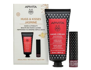 Apivita Promo Hugs & Kisses Jasmin Κρέμα Χεριών Ενυδάτωσης, 50ml & Balm Χειλιών με Φραγκοστάφυλο, 4.4g, 1σετ