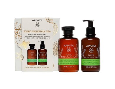 Apivita Promo, Ειδική Τιμή Tonic Mountain Tea Αφρόλουτρο, 250ml & Γαλάκτωμα Σώματος, 200ml, 1σετ
