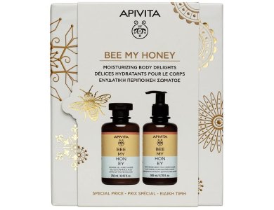 Apivita Promo Bee My Honey Ενυδατική Περιποίηση Σώματος με Αφρόλουτρο, 250ml & Ενυδατικό Γαλάκτωμα, 200ml, 1σετ